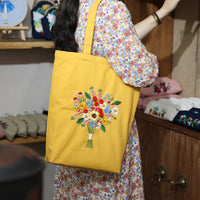 DIY Embroidery Kit for Canvas Tote Bag - Hand-stitched Couple's Gift & Student Project