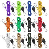 Reflective Guy Line Rope Adjuster with Pulley for Camping Tents, 4mm Windproof