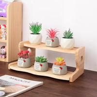 Solid Wood Desktop Organizer Shelf Multi-layer Storage for Office Desk Art Supplies Cosmetics Display
