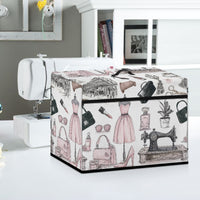 Sewing Machine Dust Cover with Zippered Storage Pockets