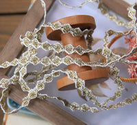 Metallic Thread Woven Trim for Cheongsam Cuffs, Collars, and Lolita Dress Decoration