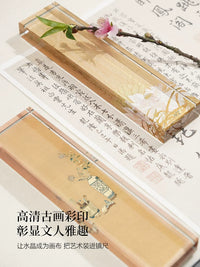 Jingyangge Crystal Paperweight for Calligraphy Practice, Chinese Style Painted Desk Ornament