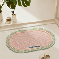 Linen Diatomaceous Earth Bath Mat Absorbent Non-Slip Quick Dry Bathroom Floor Mat