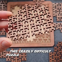 Brain Teaser Wooden Puzzle for Adults, Extreme Difficulty Level Logic Game, Stress Relief Educational Toy