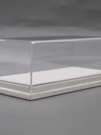 1:64 Scale Car Model Display Case with White Leatherette Base, High-Definition Transparent Acrylic Dustproof Cover