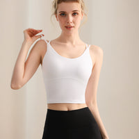 Padded Yoga Tank Top for Women, Seamless Breathable Athletic Camisole with Built-in Sports Bra