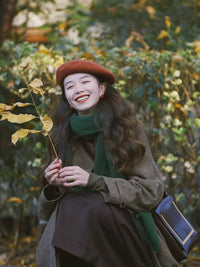 2026 New Japanese Retro Imitation Cashmere Scarf for Women, Korean Style Solid Color Neck Warmer