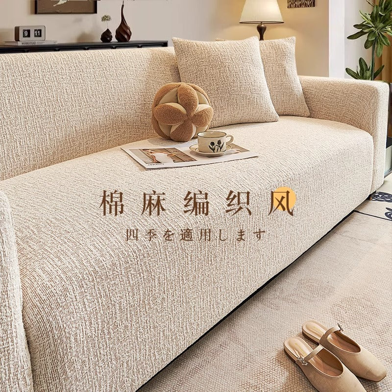 Stretch Linen-Feel Sofa Cover Anti-Scratch All-Inclusive Slipcover for All Seasons