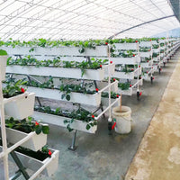 Hydroponic Strawberry Planter Gutter System Multi-tier Vertical Growing Trough for Seedling Cultivation