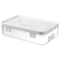 Clear Stackable Desktop Storage Box with Lid and Handle, Large Capacity Organizer for Students