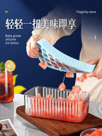 Silicone Ice Cube Tray with 32 Grids for Home Use, Food-Grade Ice Maker Mold