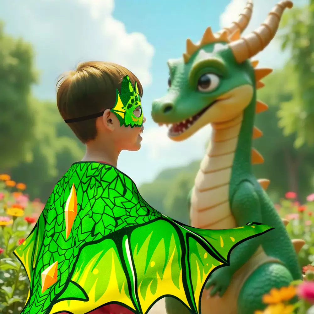 Kids Dinosaur Wing and Mask Set for Jurassic Theme Parties and Stage Plays