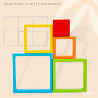 Wooden Rainbow Stacking Blocks Educational Toy for Toddlers and Preschoolers