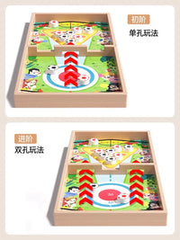 Wooden Fast Sling Puck Game Set for Kids and Adults - Multi-Game Tabletop Fun