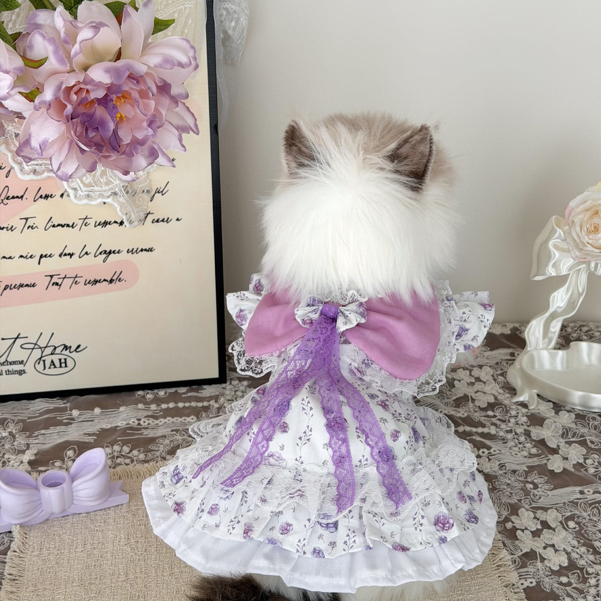 Pet Princess Dress Purple Blueberry Sweet Puffy Skirt for Small Dogs and Cats