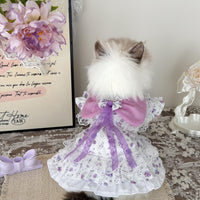 Pet Princess Dress Purple Blueberry Sweet Puffy Skirt for Small Dogs and Cats