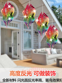 Gradient Bird Repellent Wind Spinner Simple Wind Chime Spiral Colorful Balcony Garden Club Home Decor