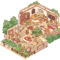 3D Diorama Sticker Kit for DIY Miniature Scenes - Korean Style Stress Relief Christmas Cartoon PET Stickers