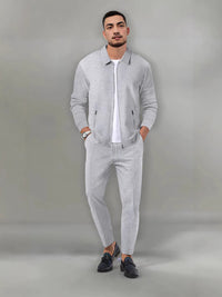 Men's Waffle Knit Casual Tracksuit Set - Zip-Up Cardigan & Pants