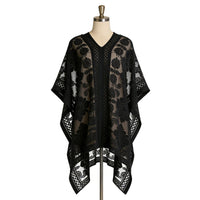 Women's Floral Pattern Sheer Beach Cover-Up Cardigan