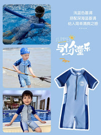 Givon Kids' One-Piece Swimsuit for Boys, UV Protection Training Swimwear Set