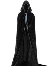 Unisex Hooded Velvet Halloween Cape Mid-Length for Cosplay & Stage Performance
