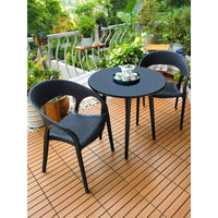 Outdoor Patio Bistro Set with 2 Chairs and Coffee Table, Nordic Light Luxury Balcony Furniture