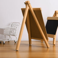 Mini Desktop Chalkboard Sign with Wooden Stand for Home, Office, or Retail Display