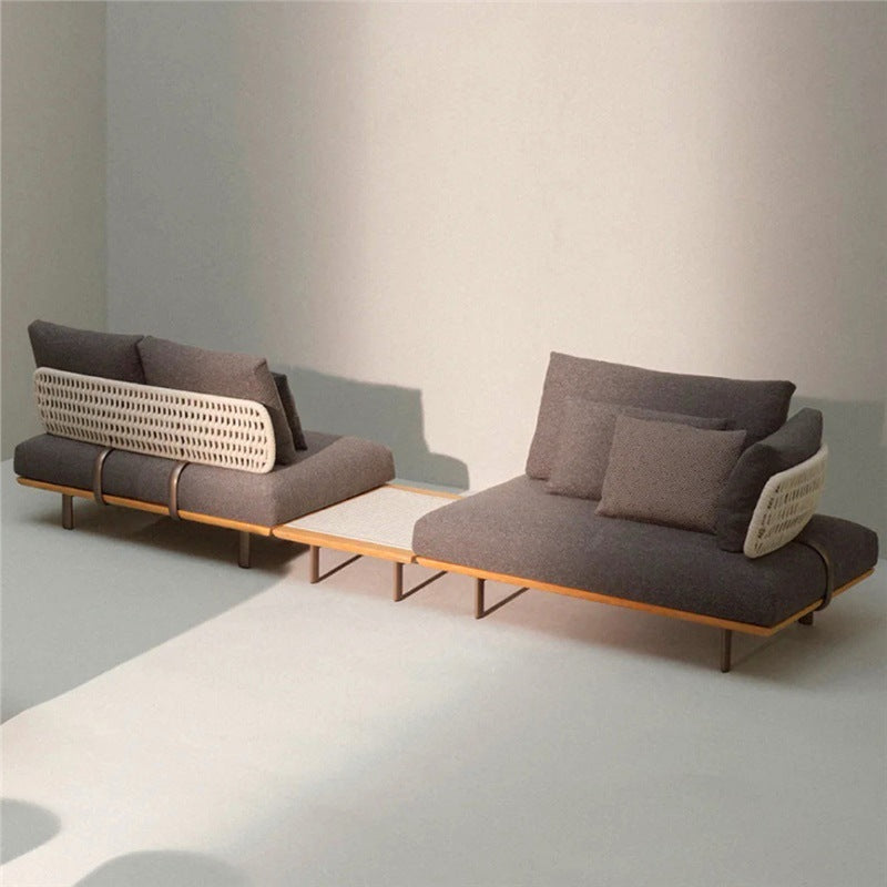 Nordic Outdoor Wicker Sofa Set with Coffee Table for Patio Villa Garden