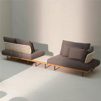 Nordic Outdoor Wicker Sofa Set with Coffee Table for Patio Villa Garden