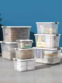 Extra Large Clear Plastic Storage Box with Lid for Clothes Toys Snacks