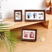 Wooden Multi-Opening Picture Frame for 3-inch Instax Mini Photos, DIY Display for Couples, Living Room Decor