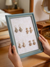 Vintage Felt Board Jewelry Display Frame for Earrings Necklaces Bracelets