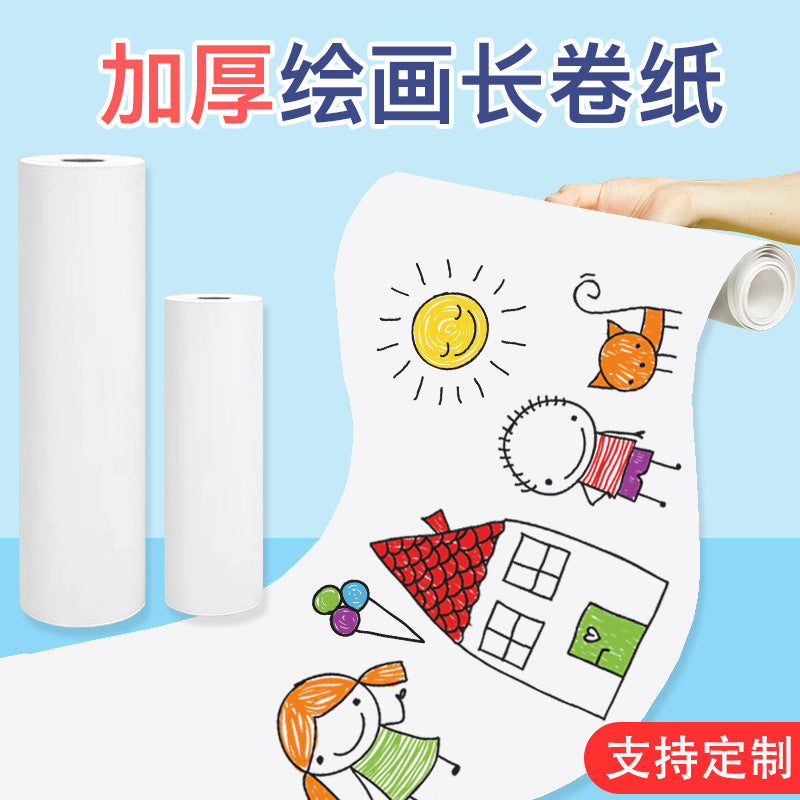 Kids' Drawing Paper Roll, Extra Long Art Paper for Toddlers, Mess-Free Wall-Friendly Painting Canvas