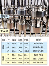 Stainless Steel Hanging Pet Bowl for Dogs and Cats, Anti-Spill Food and Water Feeder for Large Pets