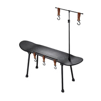 Portable Skateboard Camping Table with Hooks and Stove Option