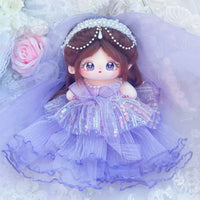 20cm Cotton Doll Purple Gown Outfit - Handmade Original Design