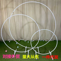 Large Iron Round Arch Wedding Backdrop Stand for Outdoor Lawn Events and Balloon Decor