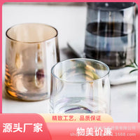 Whiskey Glass Set with Colorful Iridescent Finish - Home & Hotel Beer and Mouthwash Tumblers