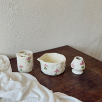 Hand-Painted Ceramic Matcha Bowl Set with Spout and Whisk Stand, 550ml
