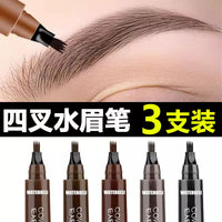 Four-Tip Microblading Eyebrow Pen for Natural, Long-Lasting, Waterproof Brows