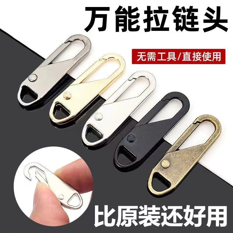 Universal Zipper Pull Tab Replacement for Bags and Sewing Projects, Detachable Zipper Head Repair Kit
