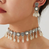 Ethnic Retro Necklace & Earrings Set - Bohemian Style Jewelry