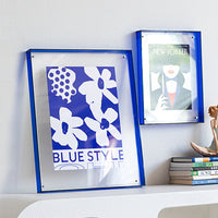 Magnetic Acrylic Photo Frame for Instant Photos and Postcards, Double-Layer Display Stand