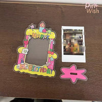 Cartoon Happy Birthday Acrylic Photo Frame Stand for 3-inch Instax Photos & Cards