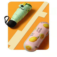 Capsule UV Protection Umbrella for Women, 5-Fold Compact Sun & Rain Umbrella