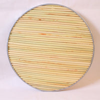 Handmade Sorghum Stalk Dumpling Mat with Bamboo Rim - Round Pot Lid & Food Tray for Home Kitchen