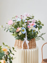 Handwoven Wicker Flower Basket for Floral Arrangements and Home Decor