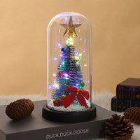 Light-Up Glass Christmas Tree Ornament Mini LED Night Light Desktop Decoration Creative Christmas Gift