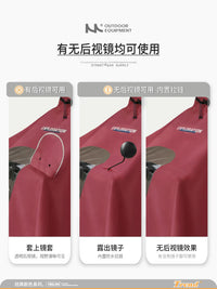 Unisex Electric Scooter Rain Poncho with Hood, Full Body Waterproof Raincoat for Motorcycles and E-bikes